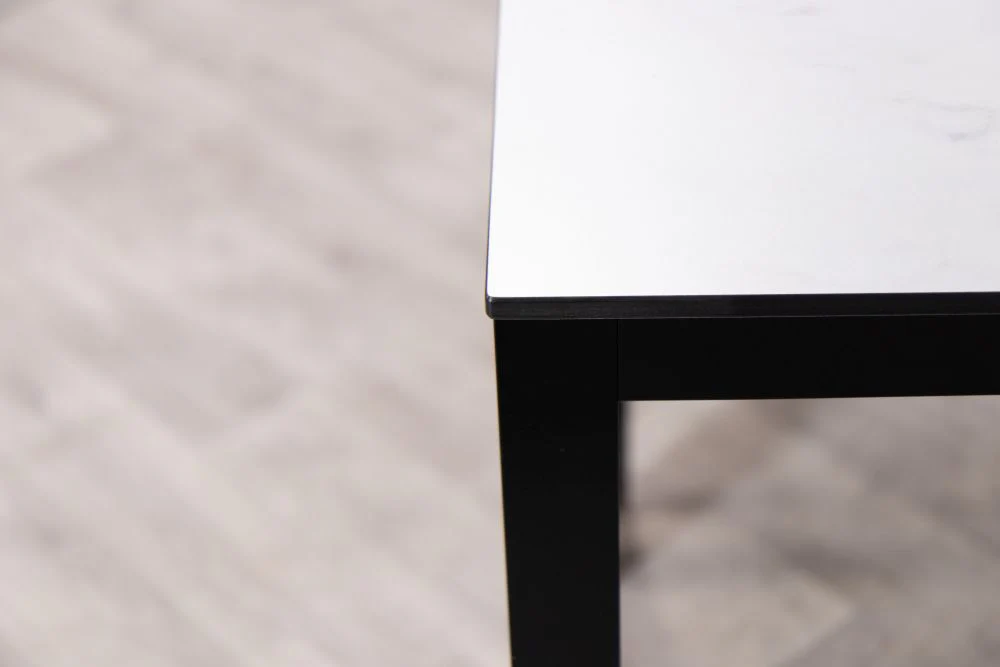 Miami Outdoor Set - White Top -  Black Frame & 2 Black Chairs - Image 7