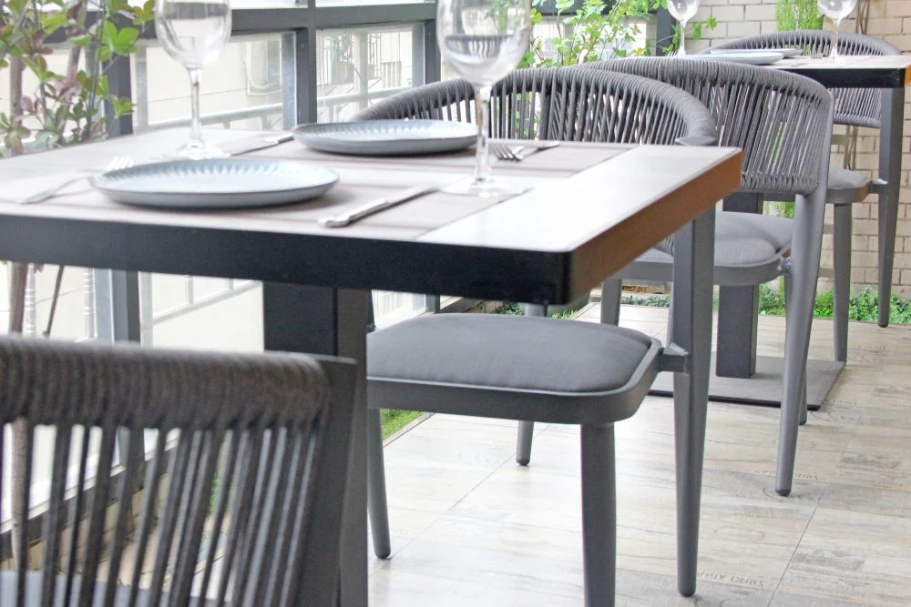 Milan Aluminium Rope Back Stacking Garden Chair - Image 21