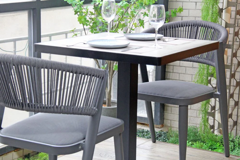 Milan Aluminium Rope Back Stacking Garden Chair - Image 22