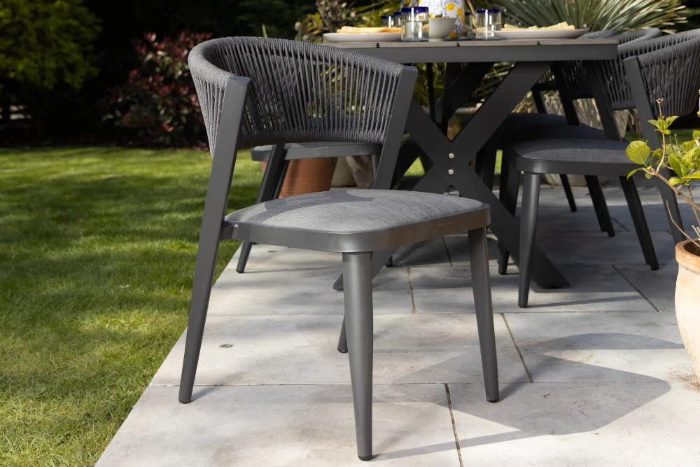 Milan Aluminium Rope Back Stacking Garden Chair - Image 23