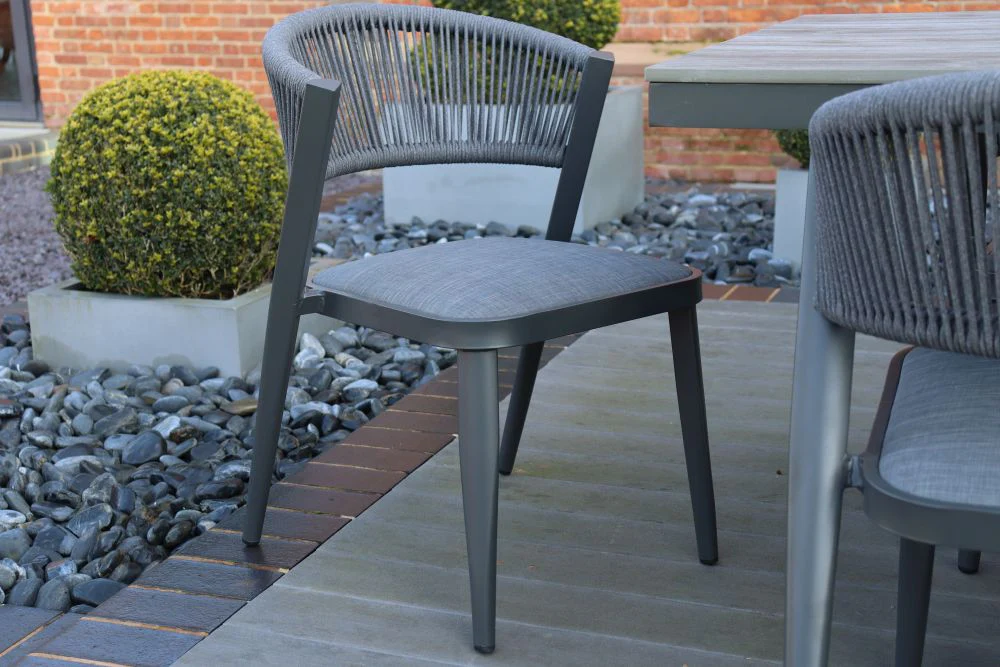 Milan Aluminium Rope Back Stacking Garden Chair - Image 6