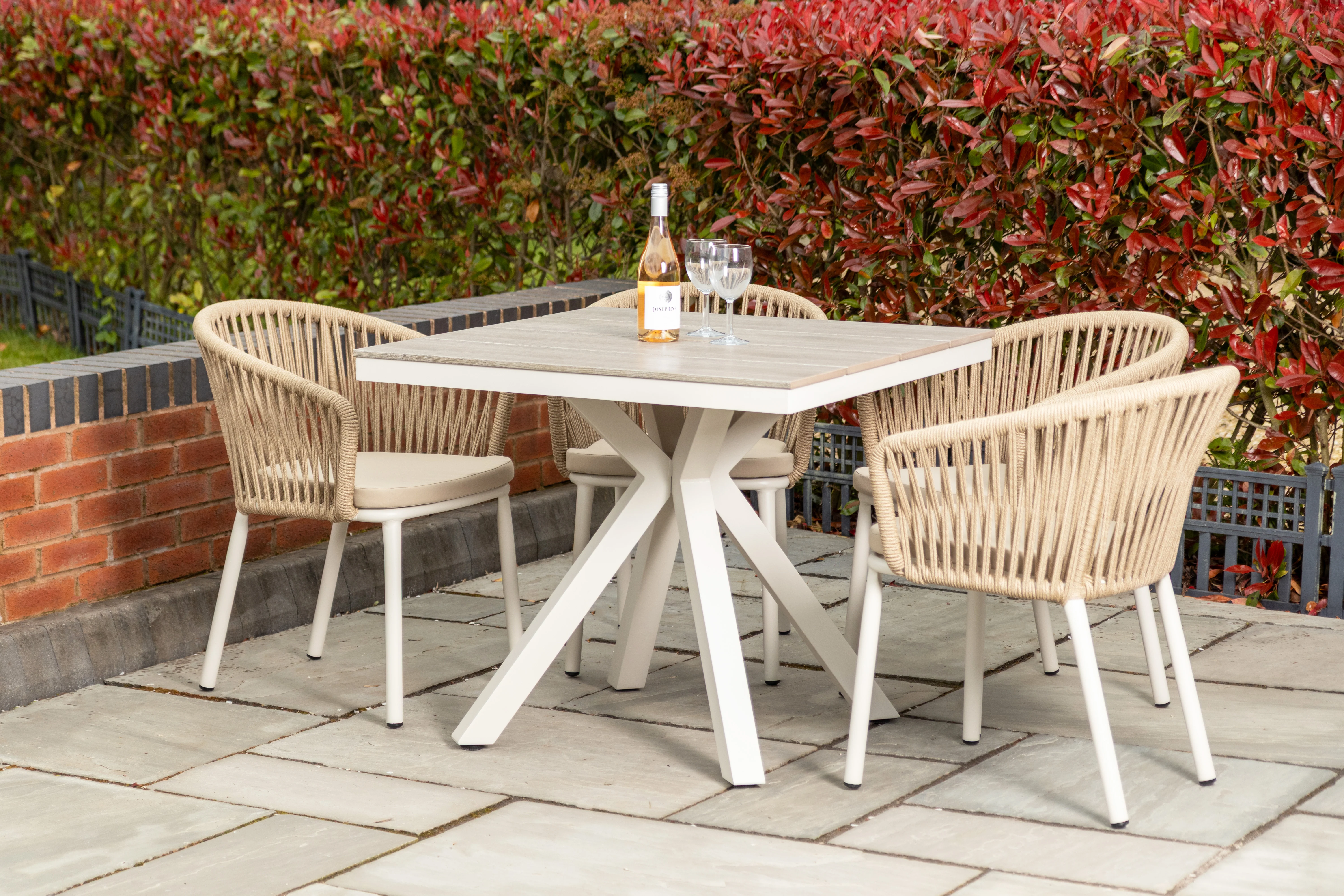 Milan Star Base Table with 4 Milano Chairs Outdoor Set - Image 14