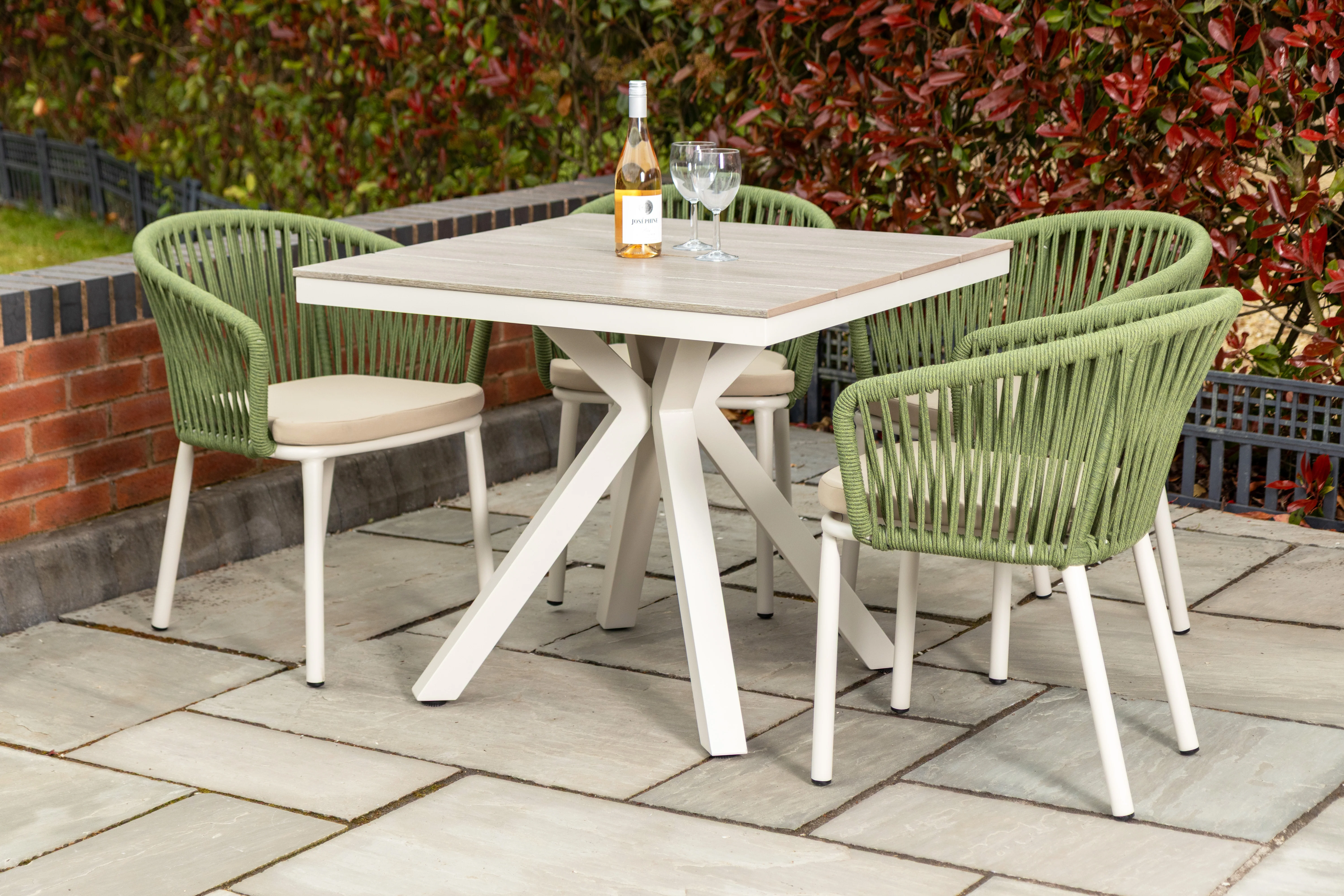 Milan Star Base Table with 4 Milano Chairs Outdoor Set - Image 24