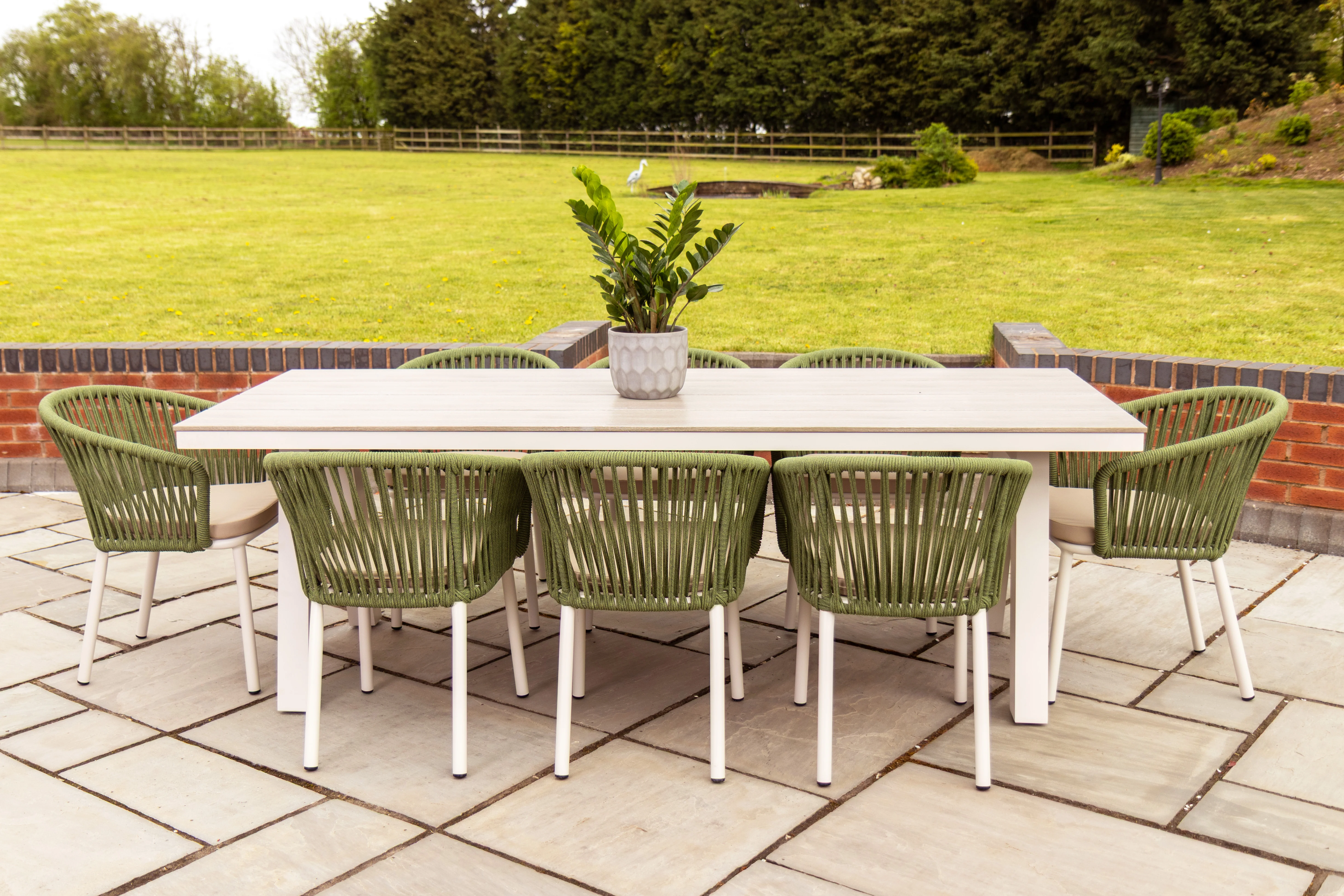 Milano Aluminium Rope Back Stacking Garden Chair - Image 13