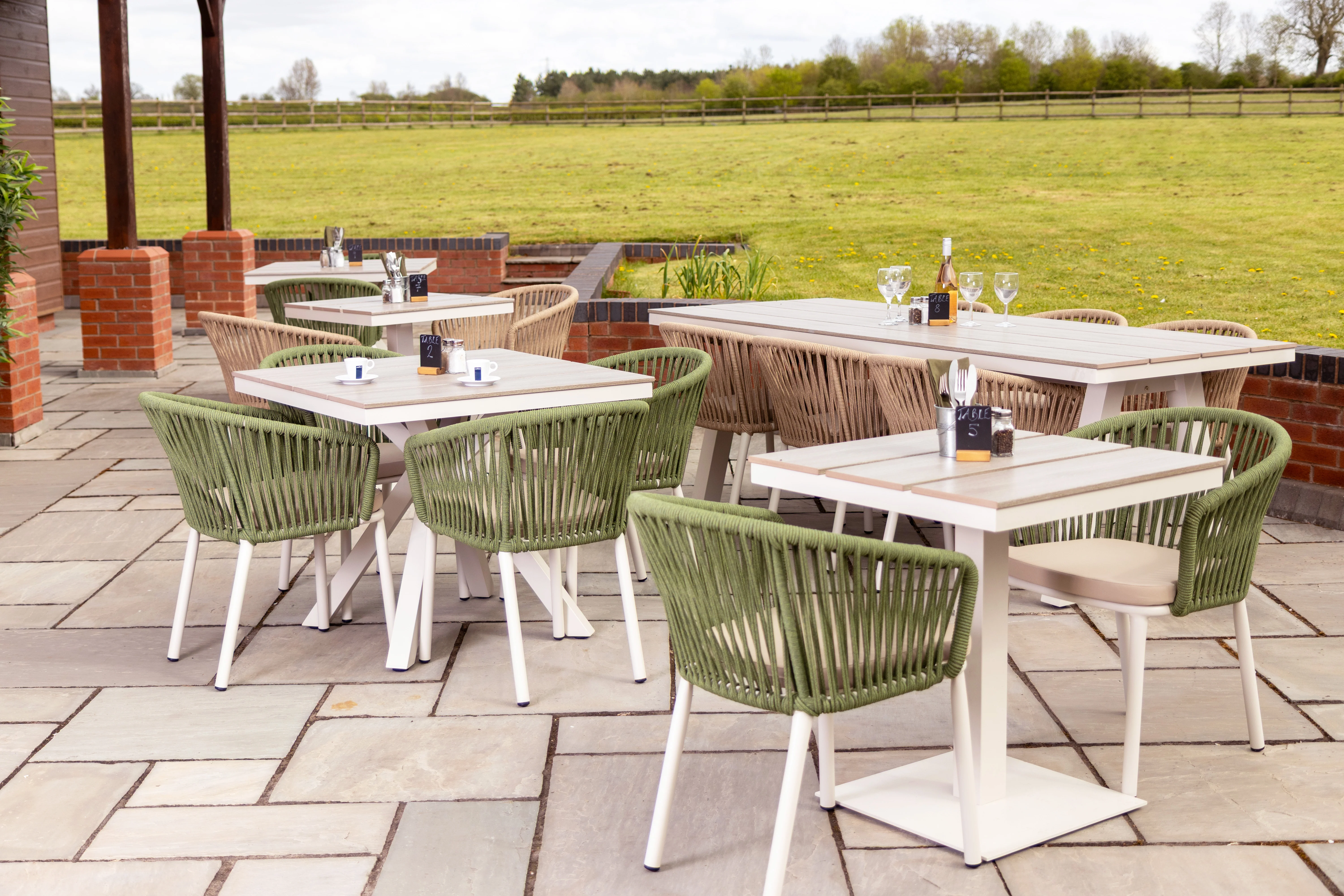 Milano Aluminium Rope Back Stacking Garden Chair - Image 3