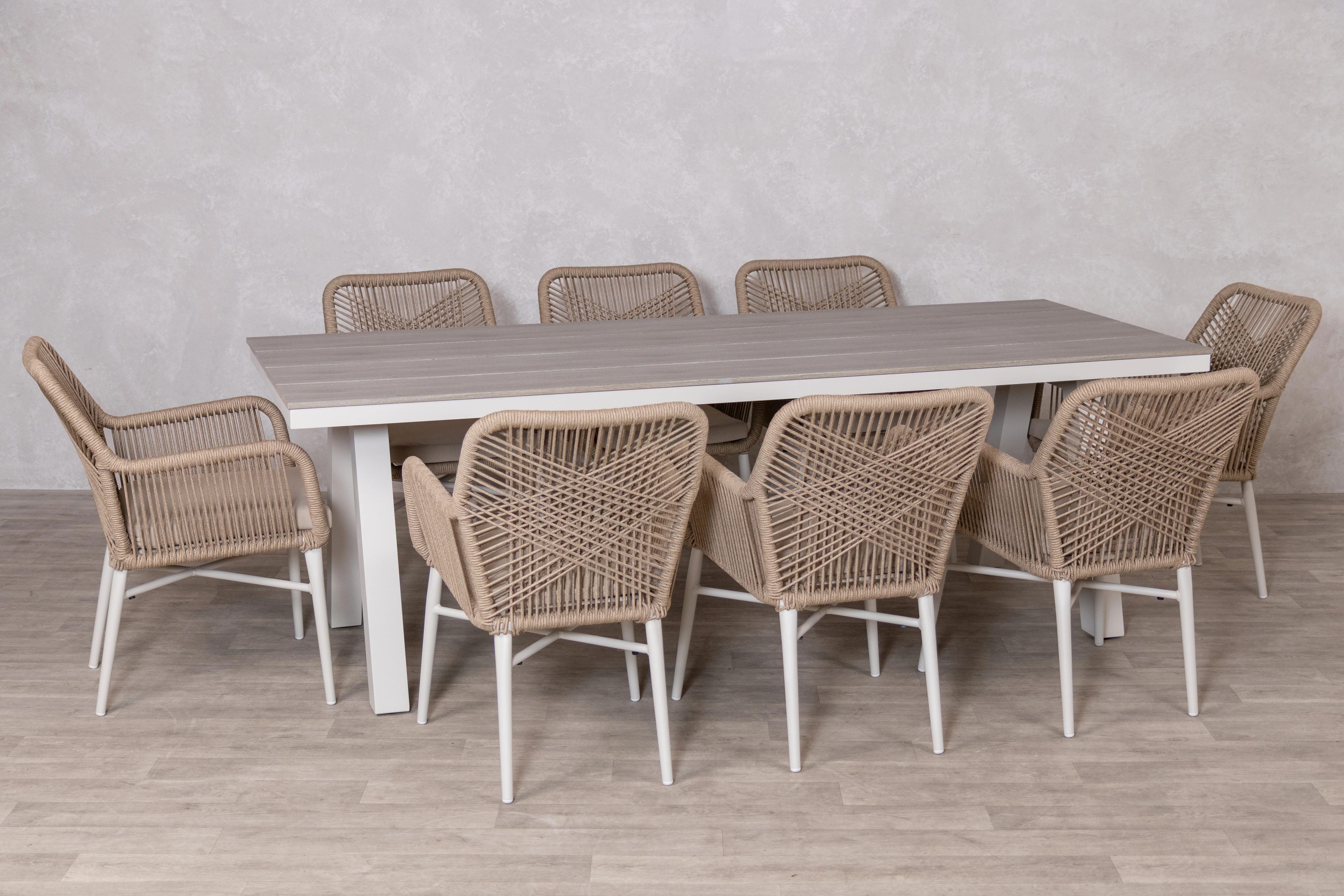 Milano Dining Table with 8 Monza Chairs Outdoor Set - Image 4