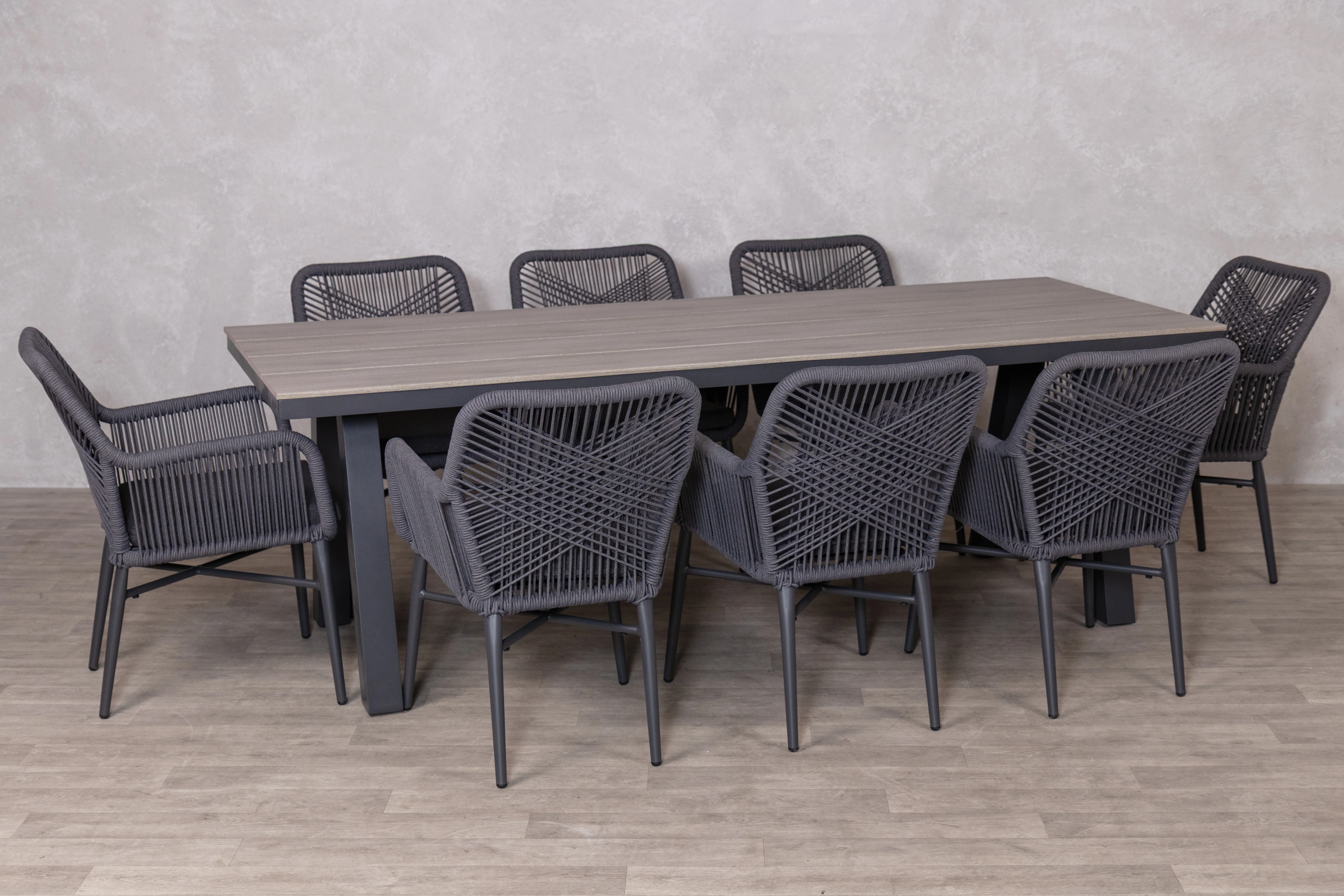 Milano Dining Table with 8 Monza Chairs Outdoor Set - Image 6
