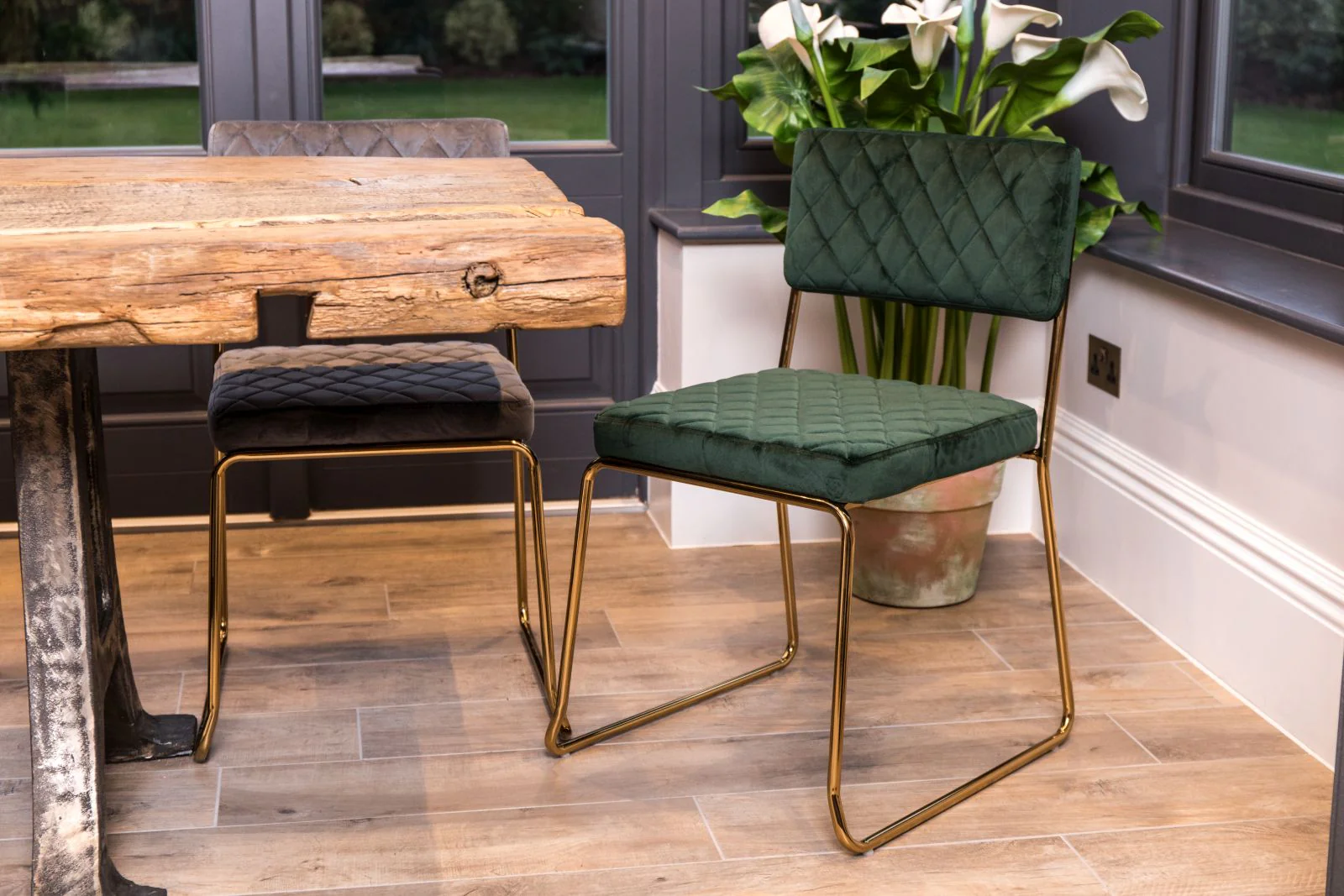Pair of Velvet Dining Chairs The Monroe - Image 22