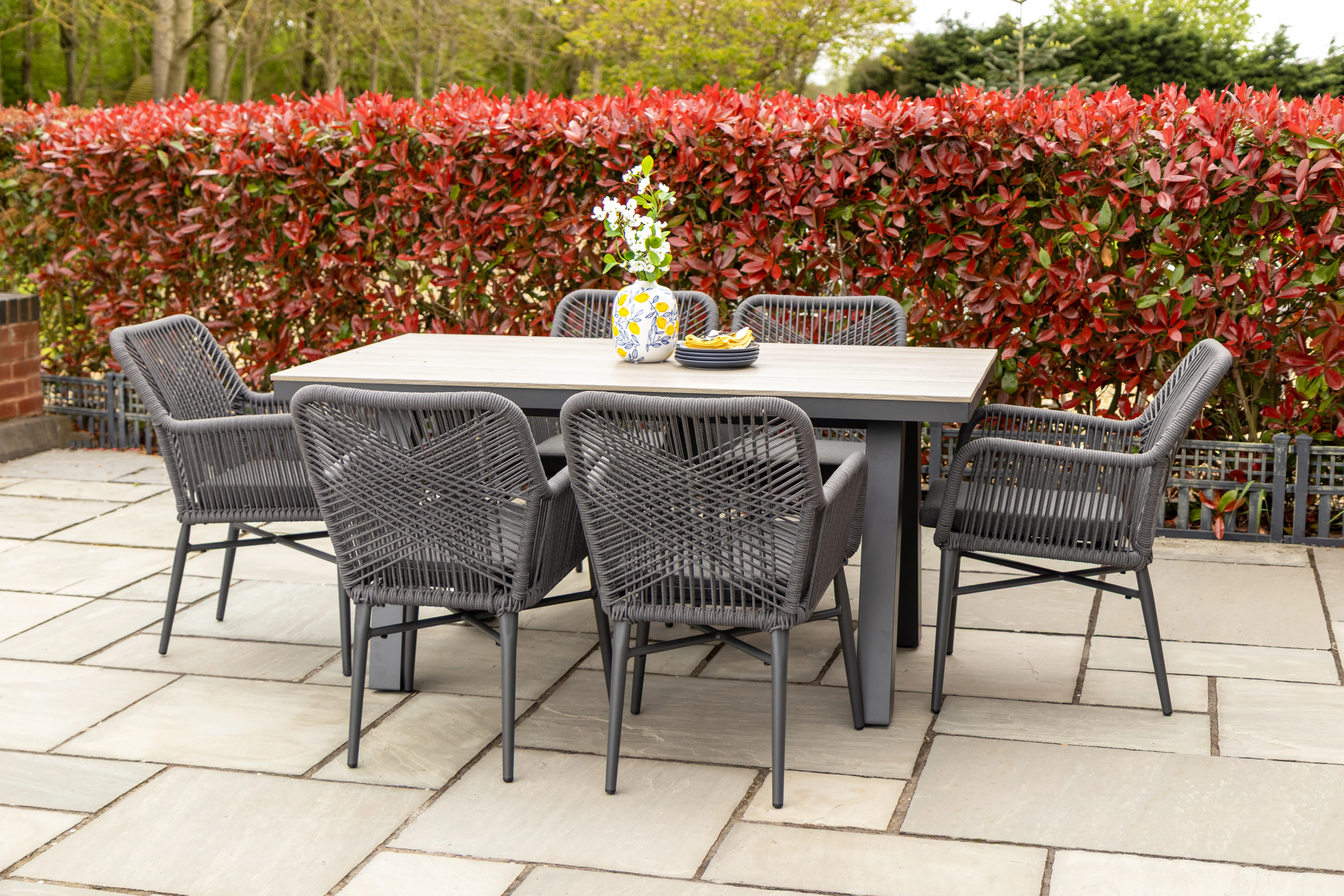 Monza Aluminium Rope Back Stacking Garden Chair - Image 20