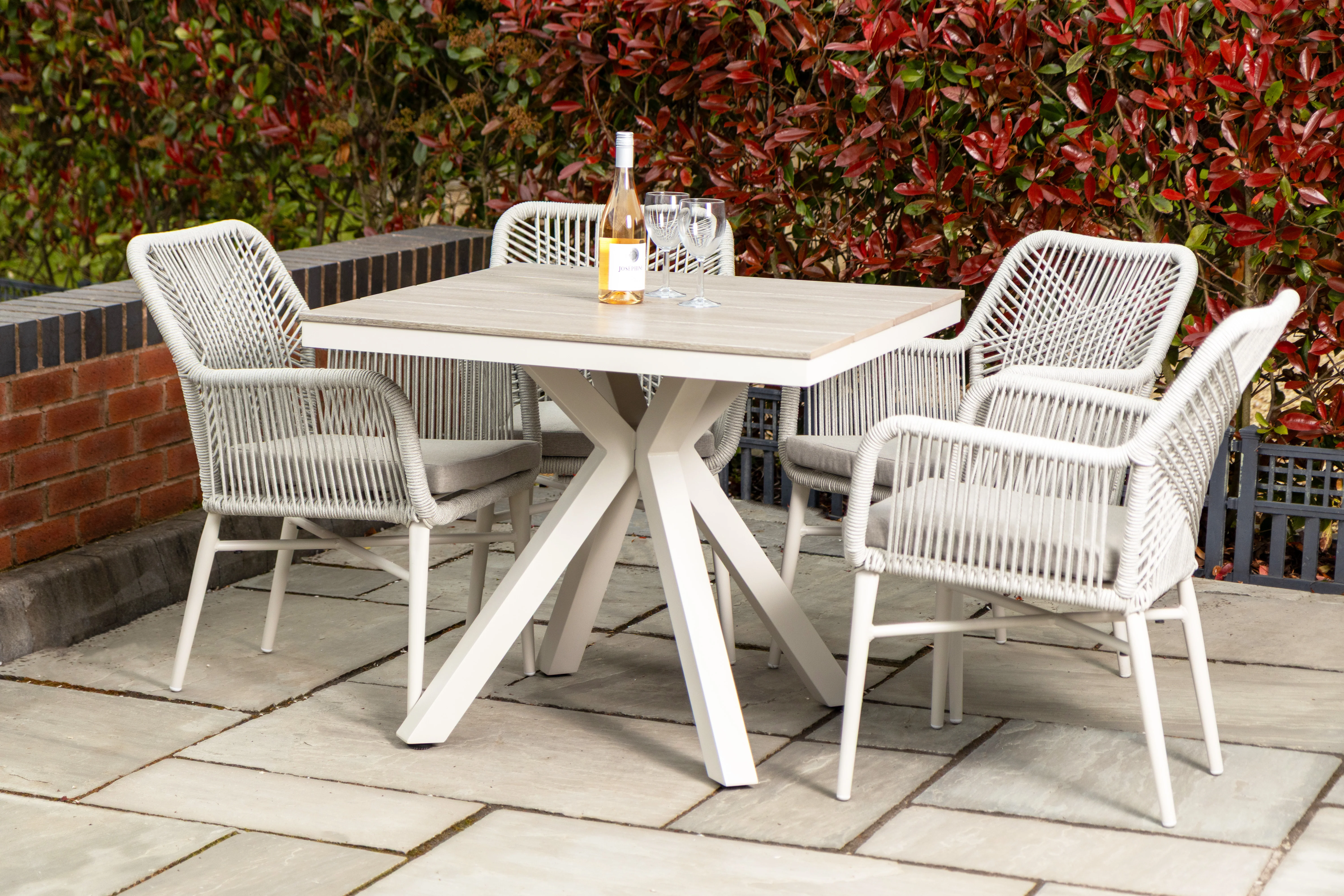 Monza Aluminium Rope Back Stacking Garden Chair - Image 40