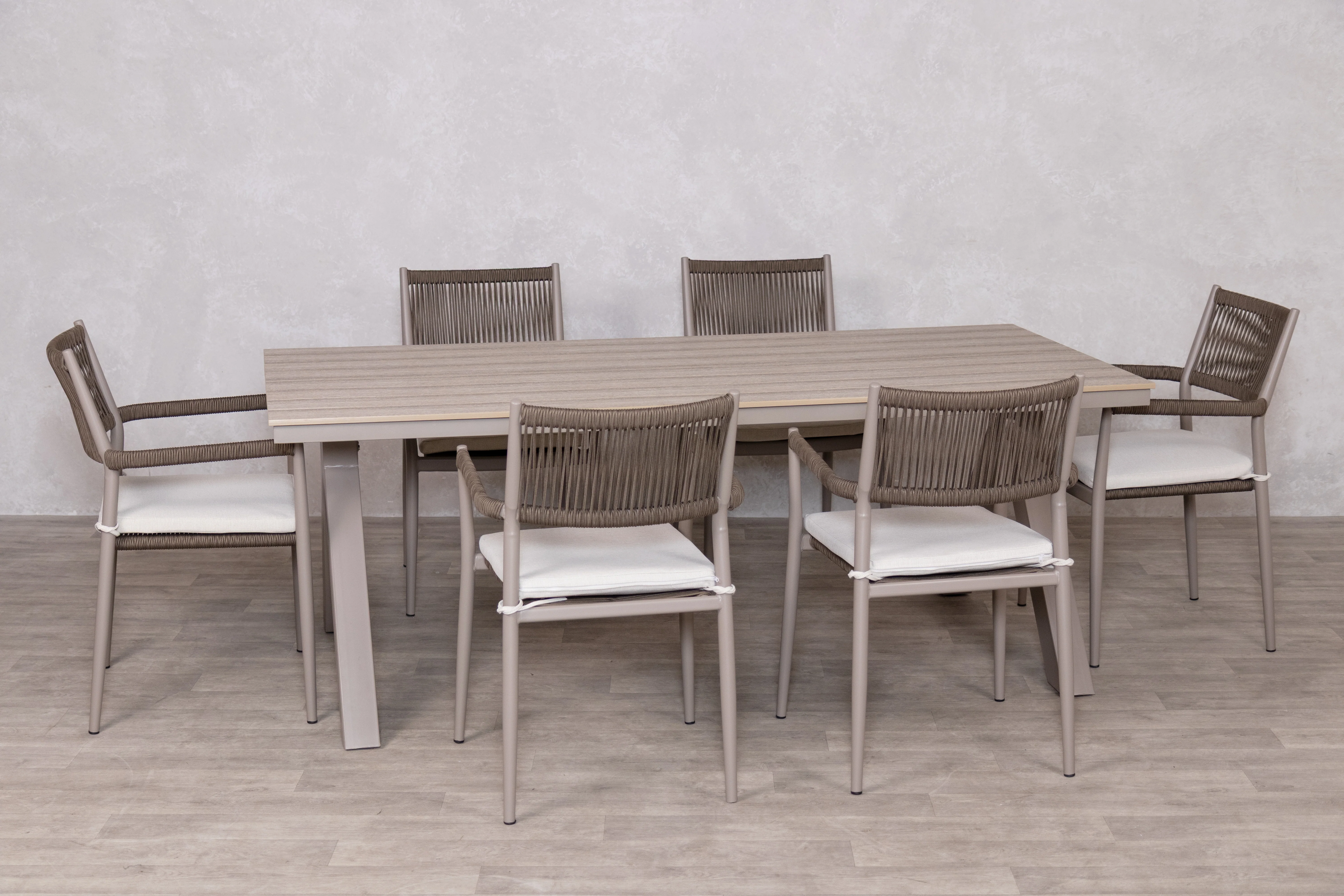 Naples 6 Seater Outdoor Table and 6 Garden Chairs Set - Image 2