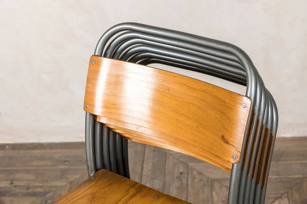 Vintage Style Stacking Chairs - Image 3