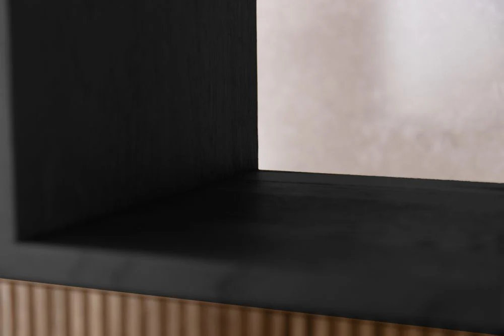 Nevada Oak Bookcase with Black Frame Range - Image 17