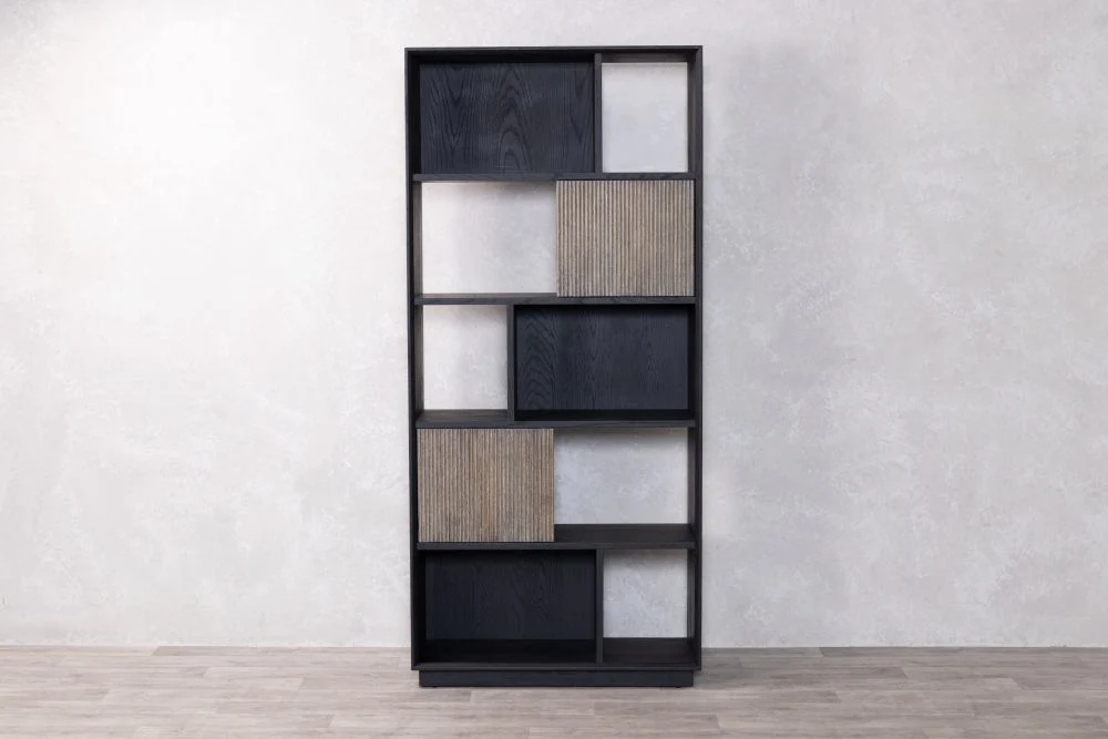 Nevada Oak Bookcase with Black Frame Range - Image 4