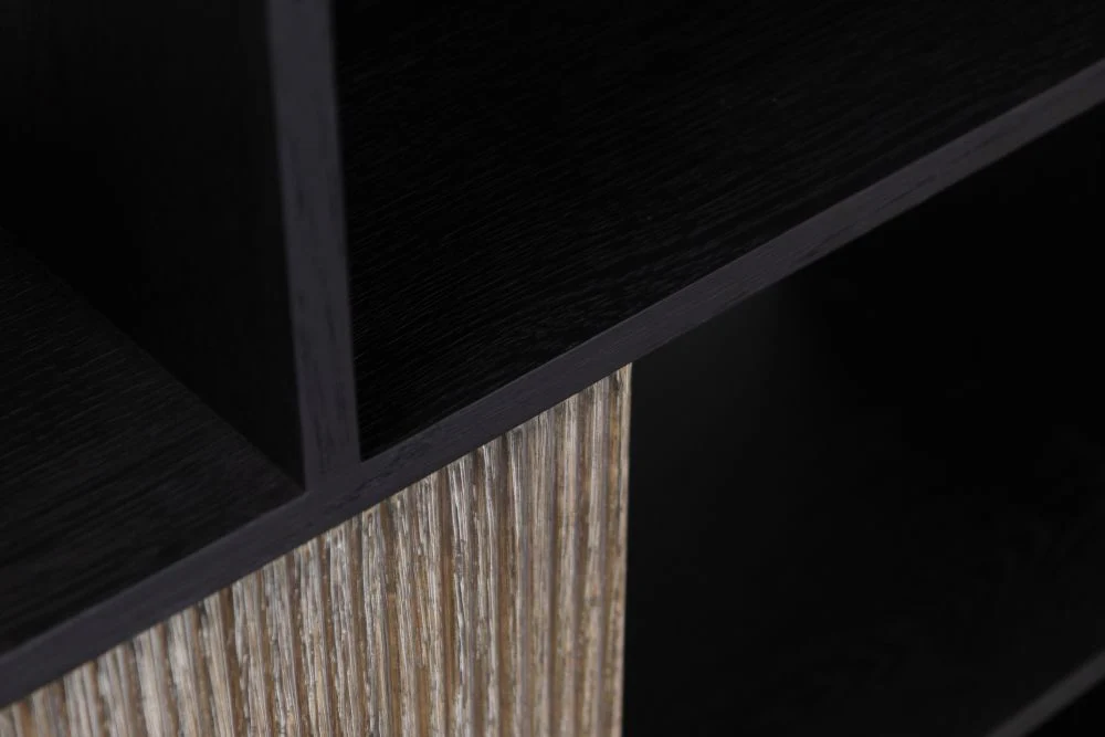 Nevada Oak Bookcase with Black Frame Range - Image 7