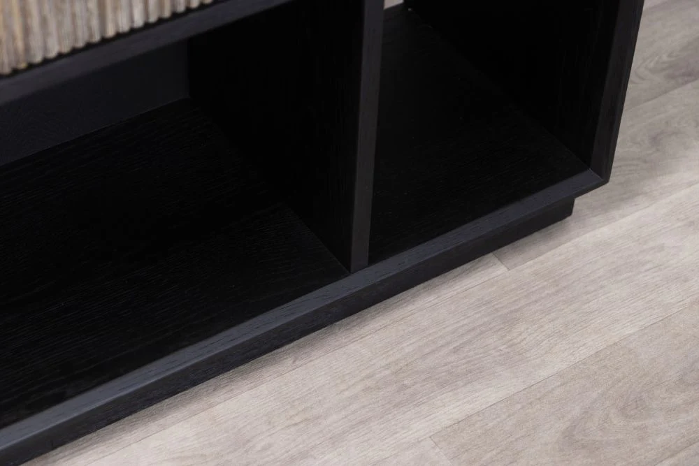 Nevada Oak Bookcase with Black Frame Range - Image 9