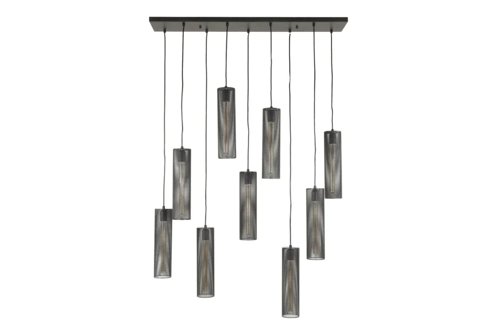 Noor 9 String Mesh Pendant Light - Image 4
