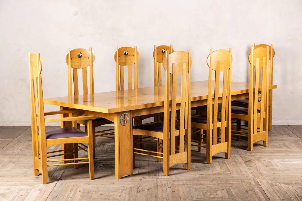 Oak Arts &amp; Crafts 10 Piece Dining Room Suite - Image 2