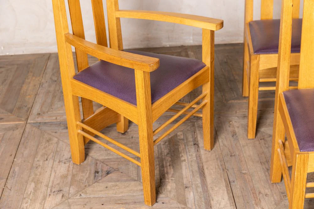 Oak Arts &amp; Crafts 10 Piece Dining Room Suite - Image 6