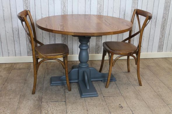 Handmade Oak Cafe Table - Image 2