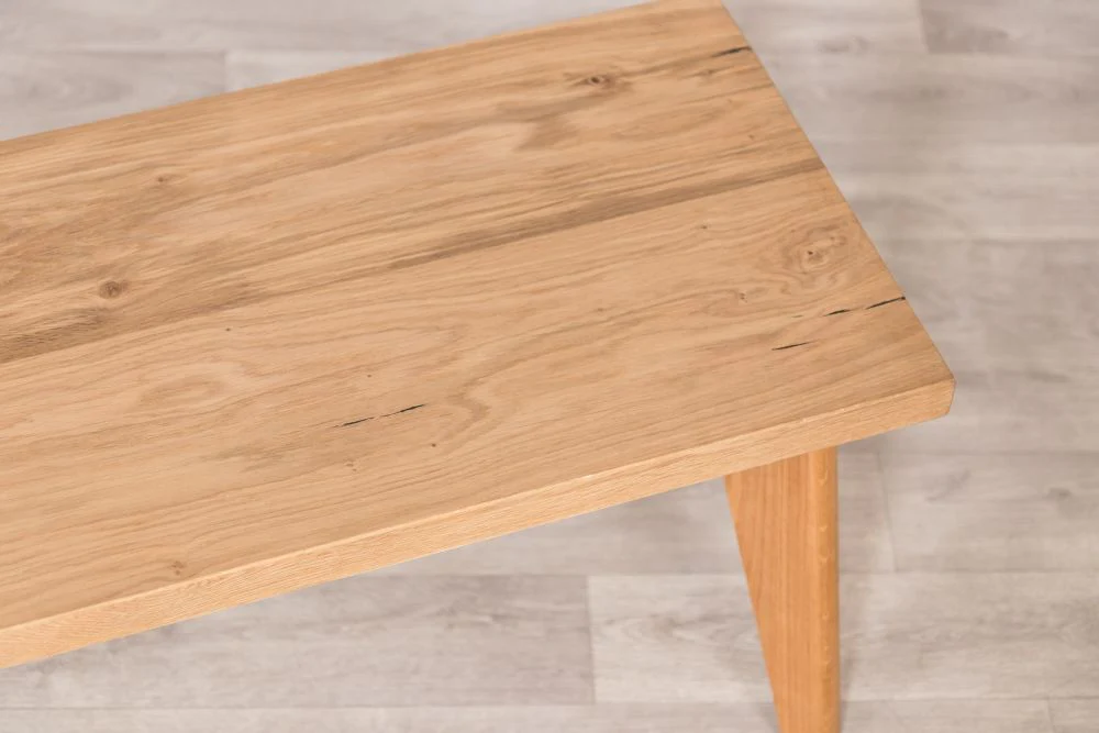 Oak Dining Bench with Tapered Legs - 190cm x 40cm - Image 7