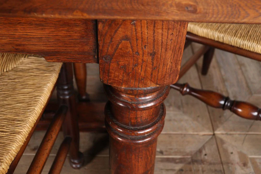 Oak Refectory Table and Six Stick Back Chairs - Image 6