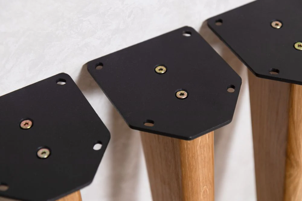 Set of 4 Oak Tapered Bench Legs - Image 5