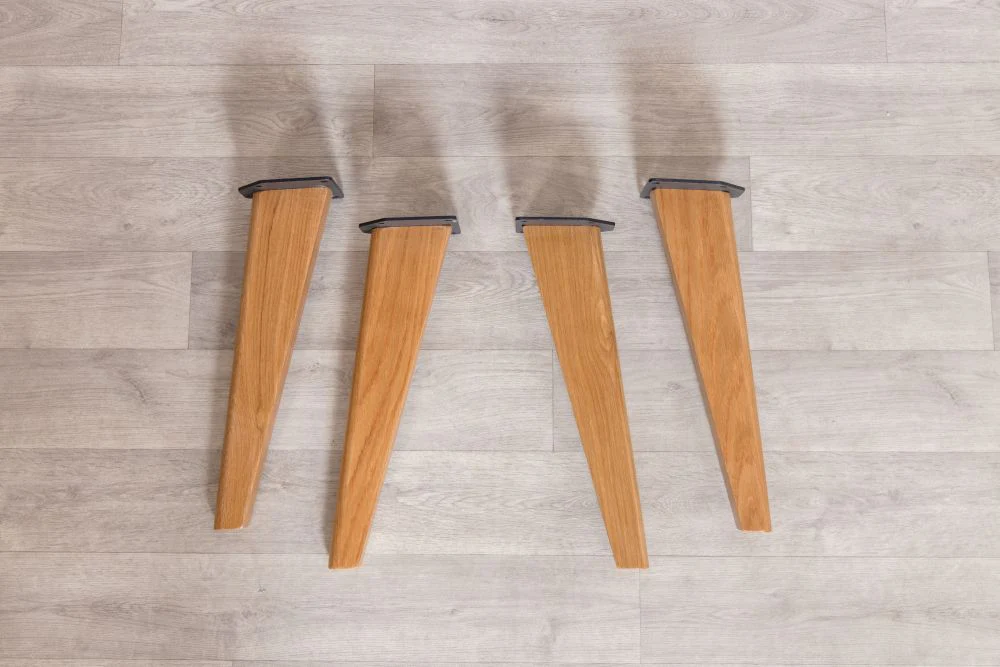 Set of 4 Oak Tapered Bench Legs - Image 8