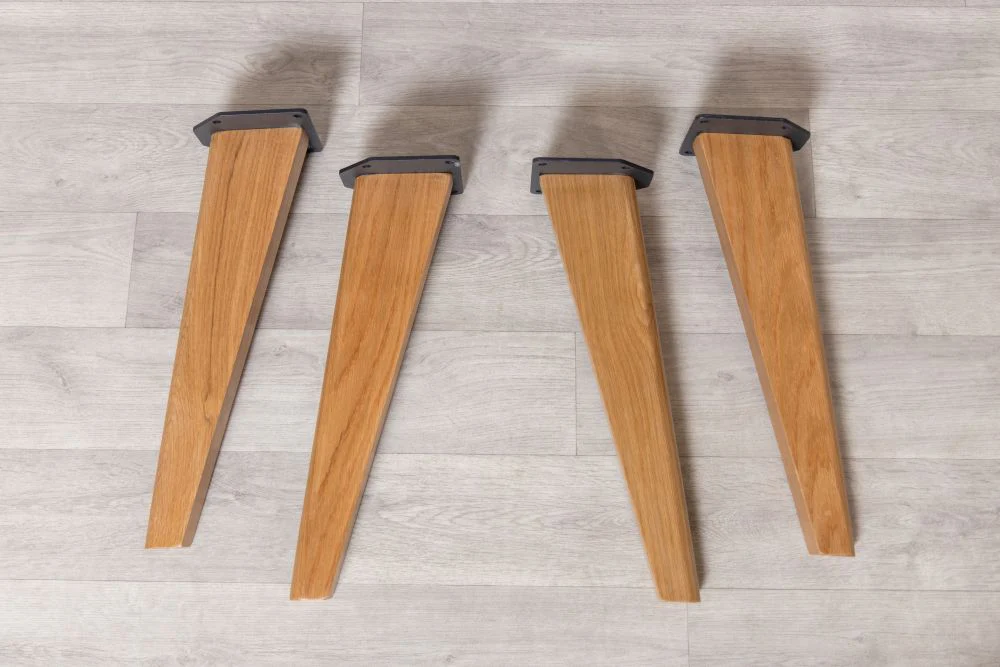 Set of 4 Oak Tapered Bench Legs - Image 9