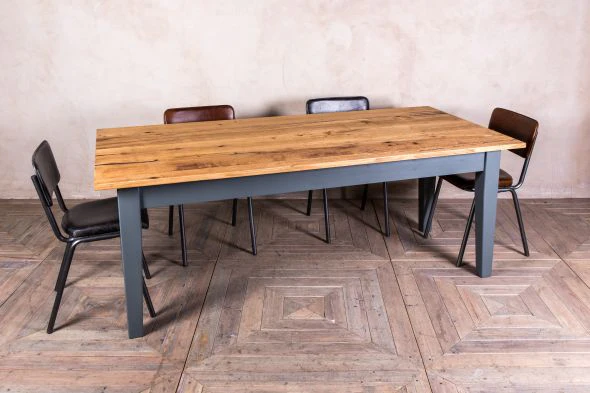 Oak Top Kitchen Table Painted Base - Image 2