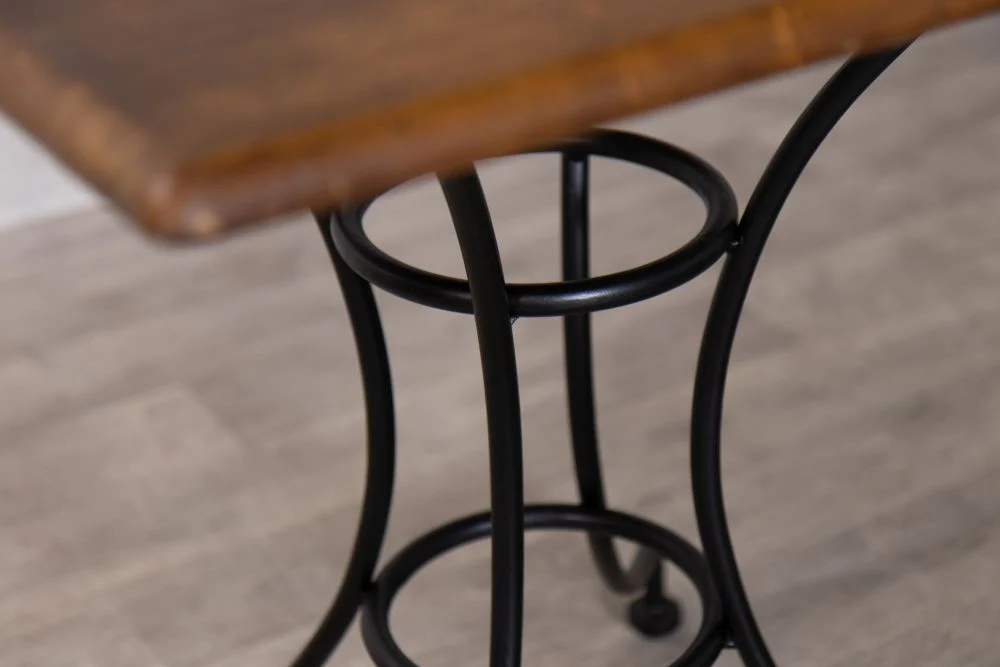 Oak Top Square Restaurant Table - French Style Base - Image 2
