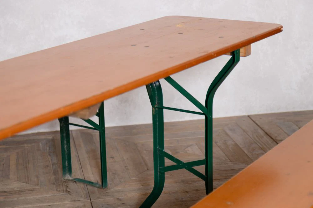 Original German Bierkeller Table and Bench Set - Image 8