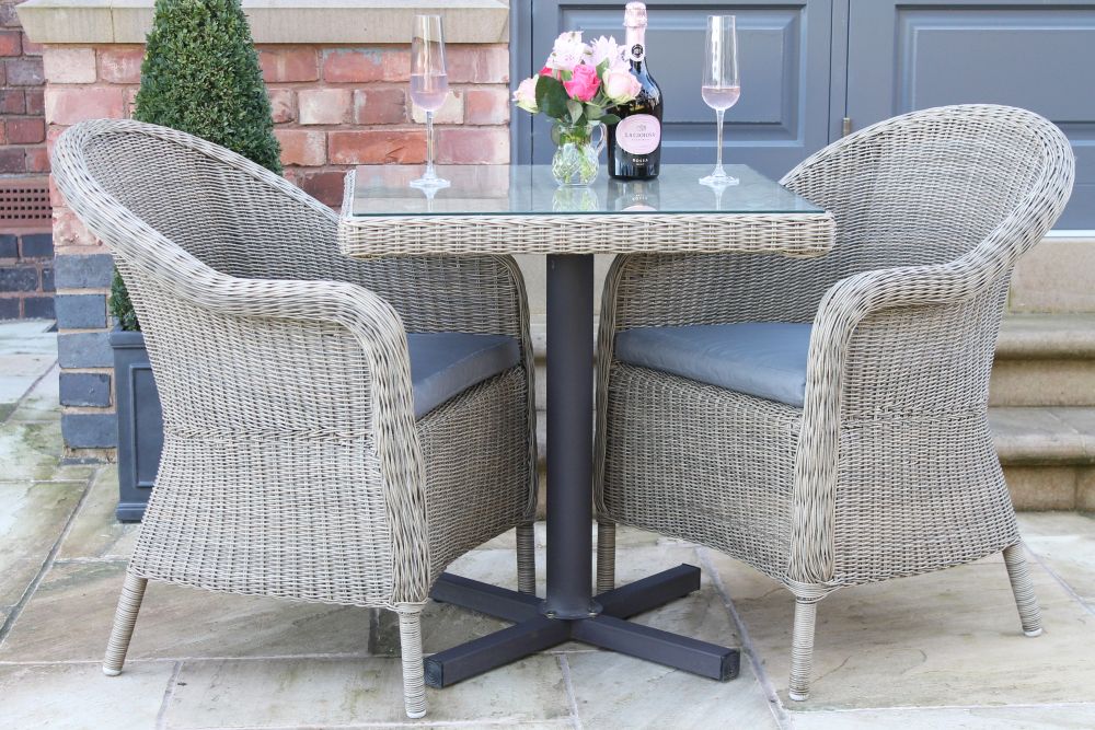 Alder Outdoor Set - 160x90cm Table - 6 Chair - Natural - Image 3