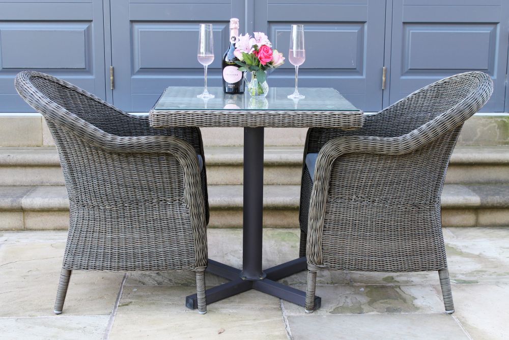 Alder Outdoor Set - 70x70cm Table - 2 Chair - Natural - Image 6