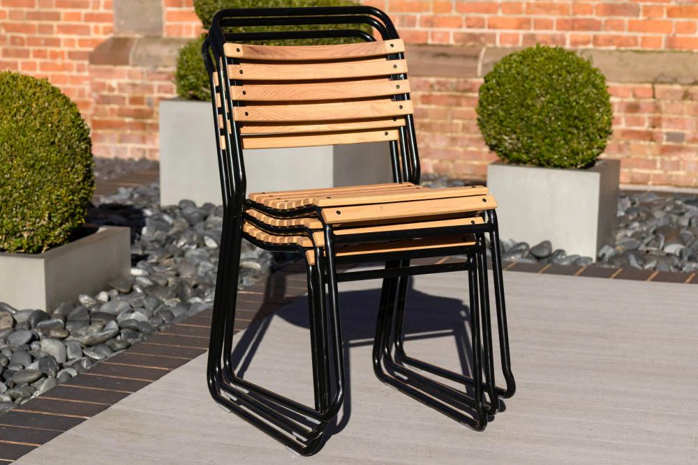 Dartmouth Outdoor Slatted Stacking Chair - Image 10
