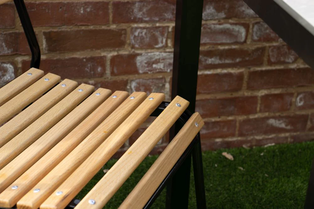 Dartmouth Outdoor Slatted Stacking Chair - Image 9