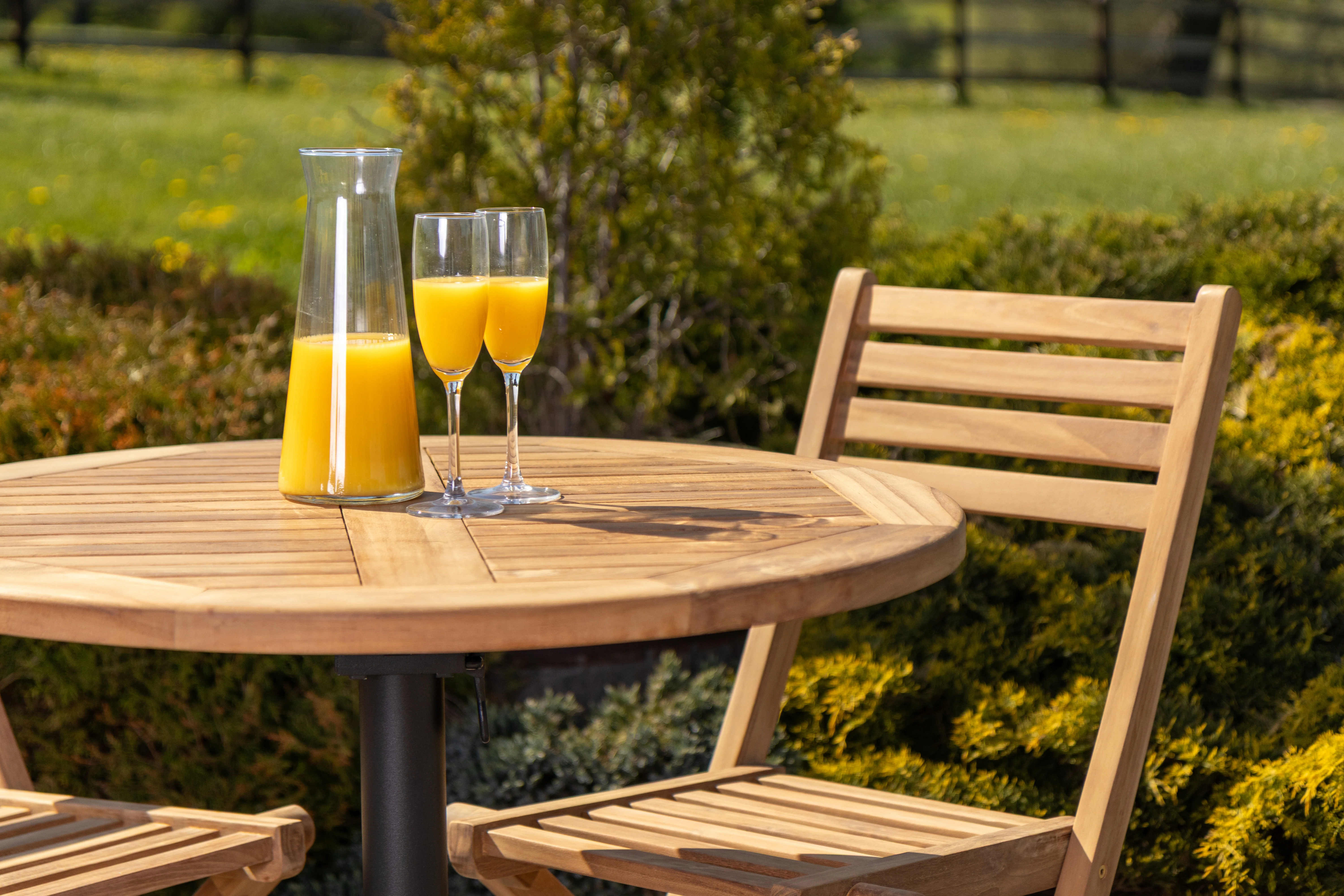 Outdoor Teak Tabletop Round Café Table Range - Image 8