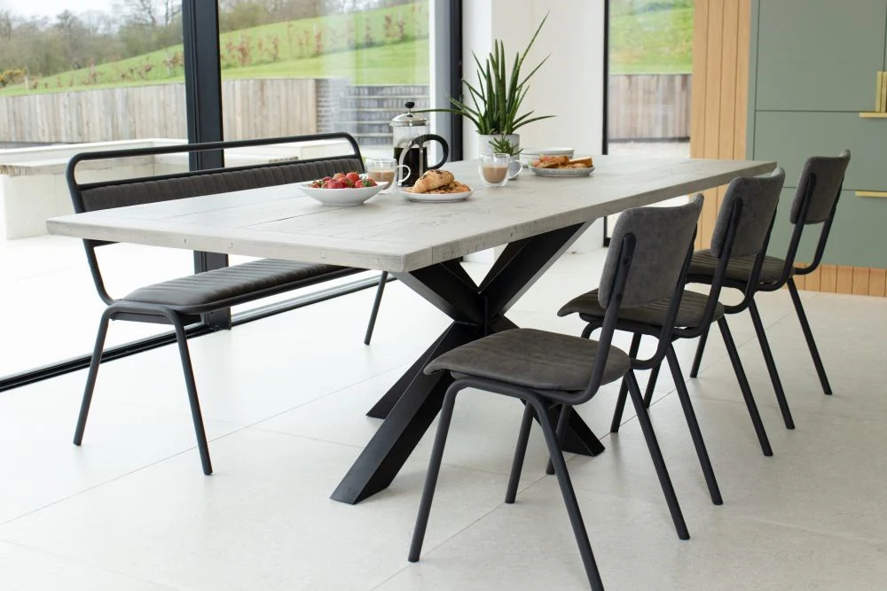 Oversized Industrial Star Base Dining Table - Image 3