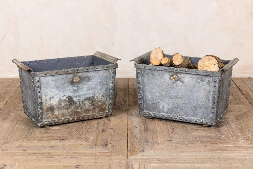 Pair of Vintage Log Bins - Image 2
