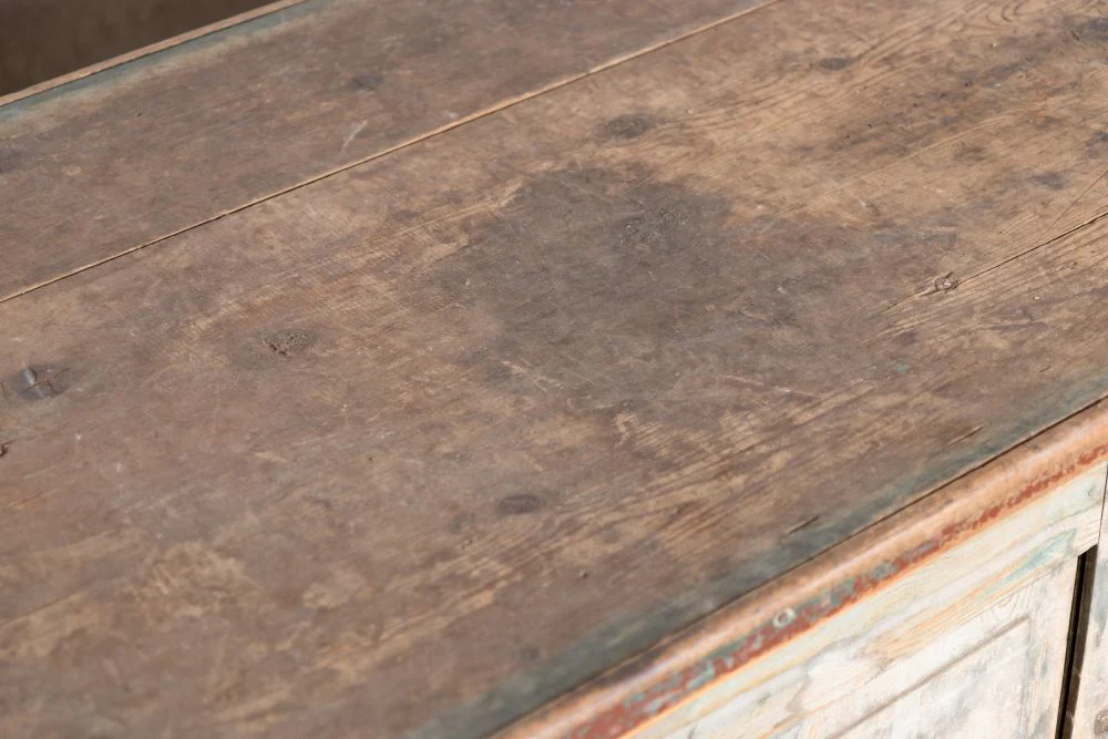 Vintage Pine Counter with Glass Doors - Image 4