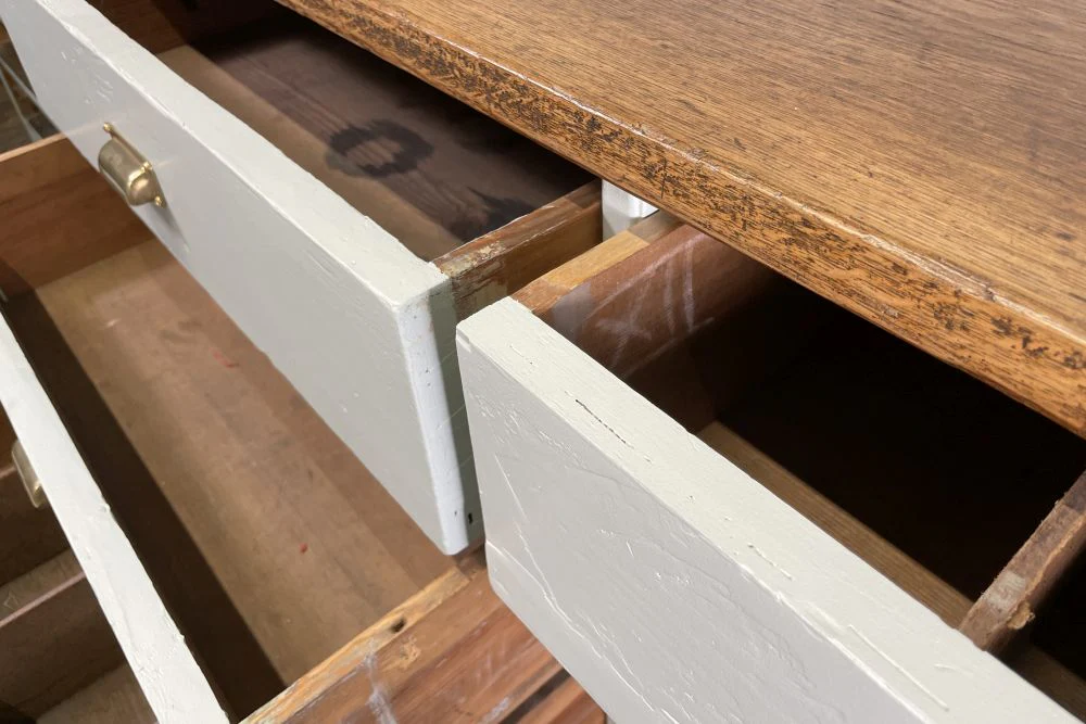 Pine and Oak Panelled Haberdashery Drawer Unit - Image 11