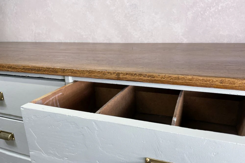 Pine and Oak Panelled Haberdashery Drawer Unit - Image 9