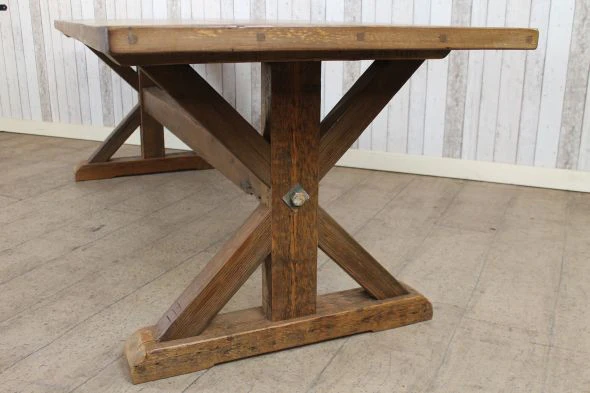 Clifton Handmade Pine Trestle Dining Table - Image 10