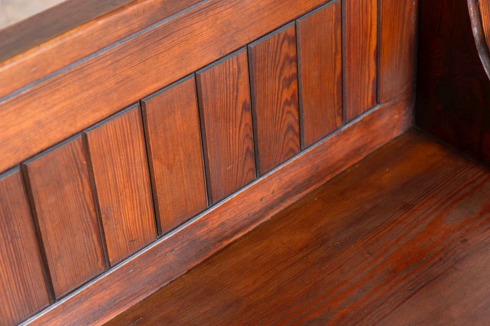 Vintage Pitch Pine Church Pew Range - Image 12