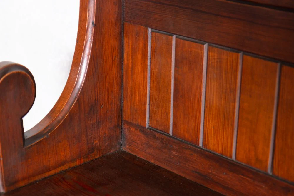 Vintage Pitch Pine Church Pew Range - Image 13