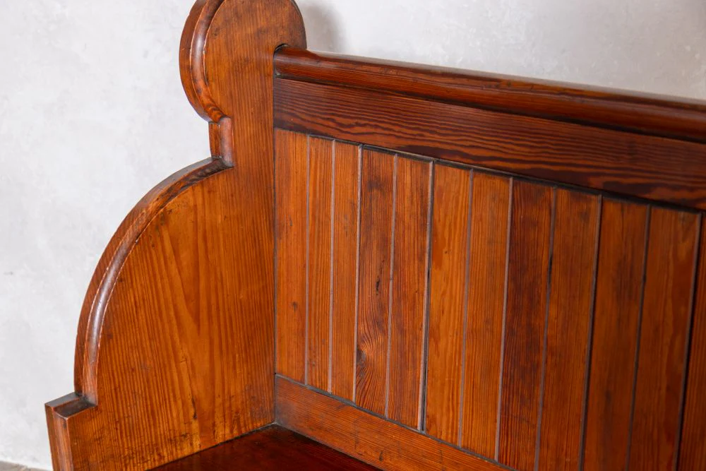 Vintage Pitch Pine Church Pew Range - Image 3