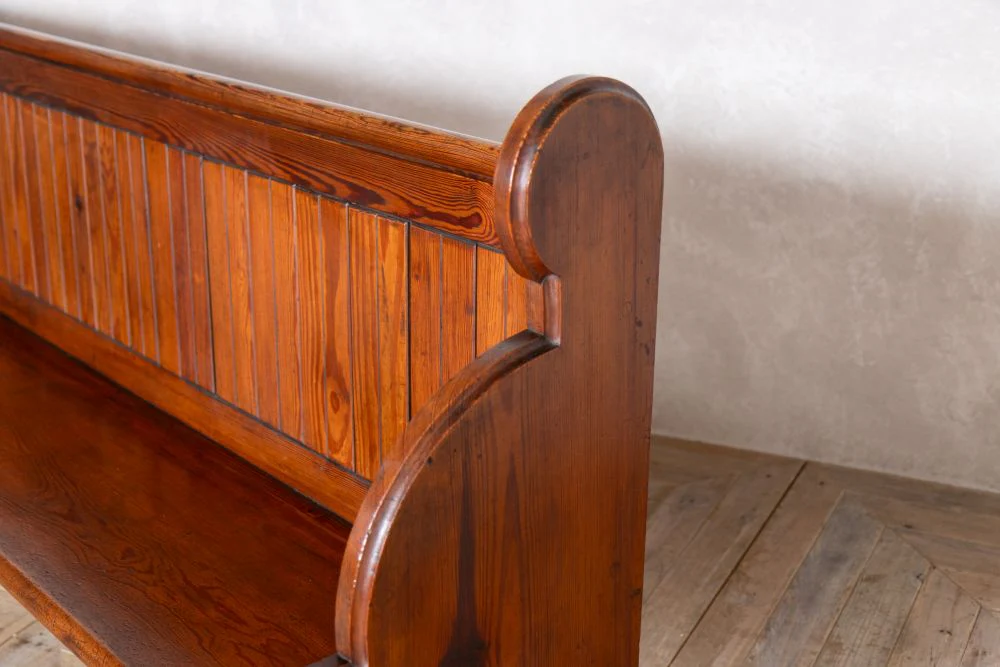 Vintage Pitch Pine Church Pew Range - Image 4