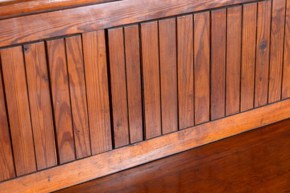 Vintage Pitch Pine Church Pew Range - Image 5