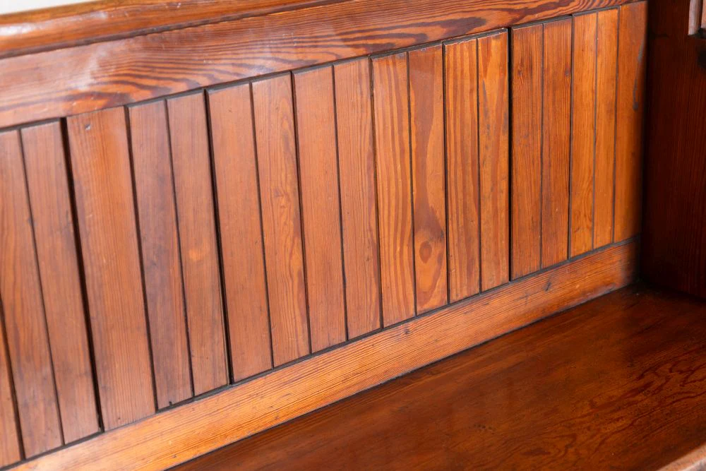 Vintage Pitch Pine Church Pew Range - Image 6