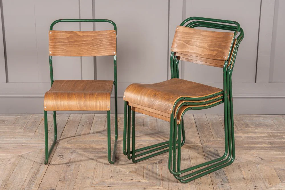 Plywood Vintage Stacking Chairs